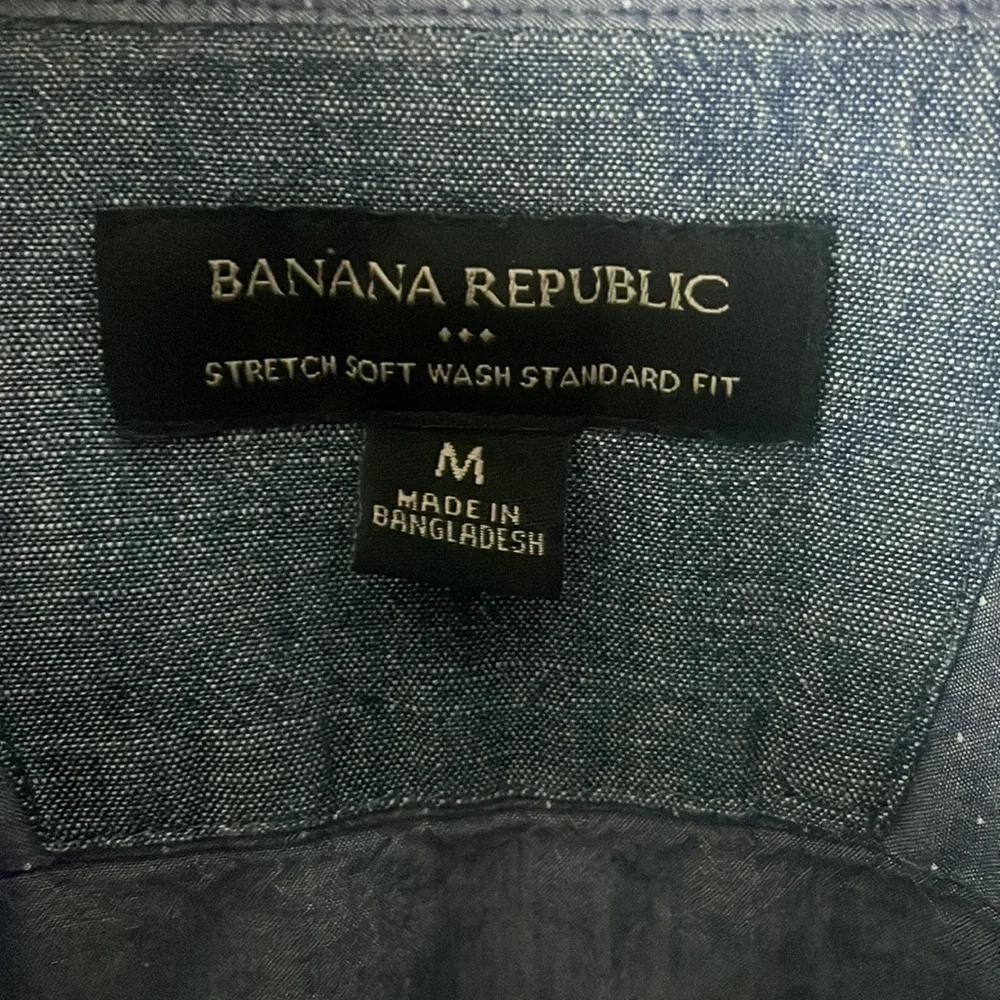 Banana Republic Chambray Men’s Stretch Soft Wash Standard Fit Shirt Sz Medium